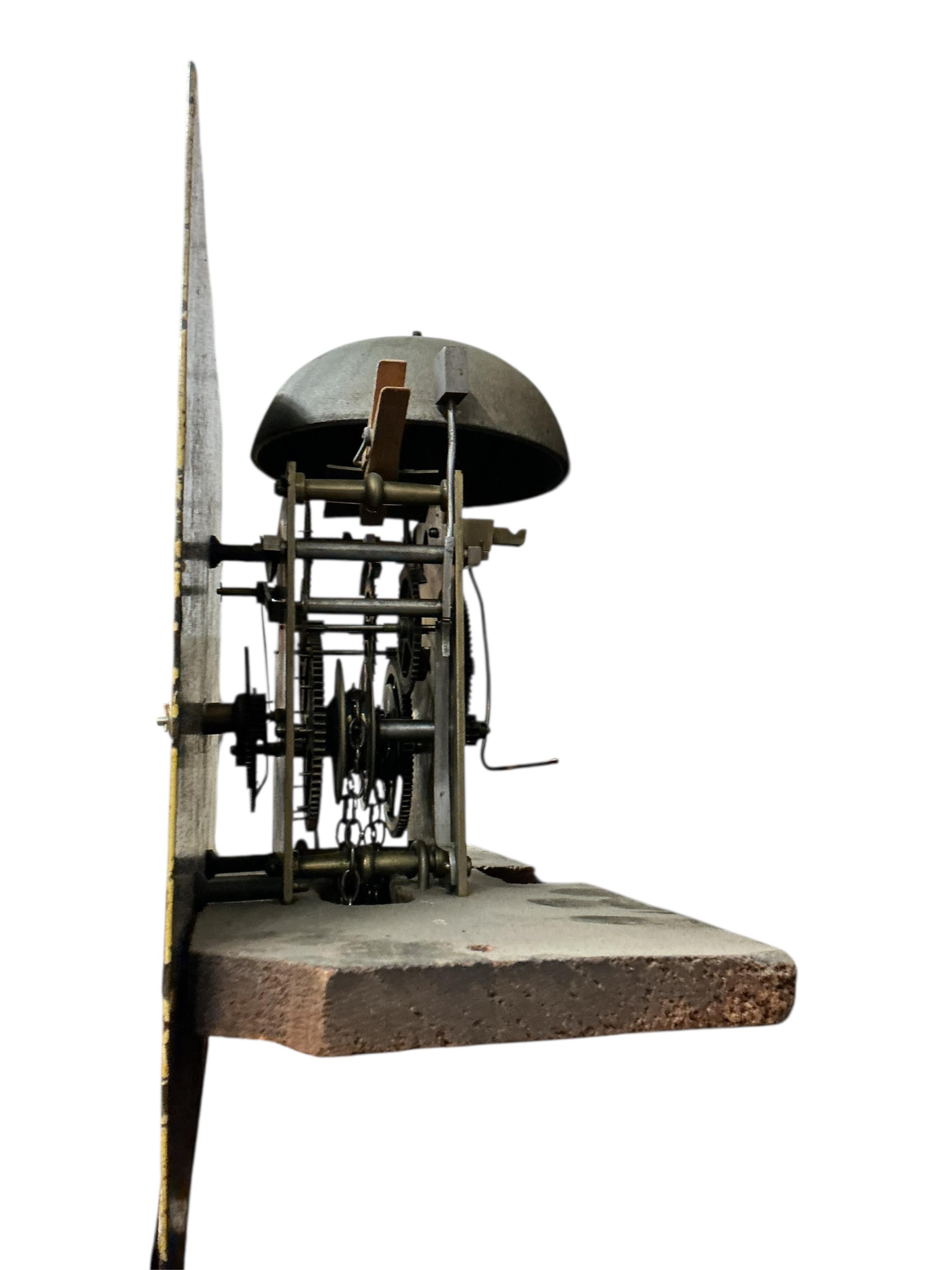 An early 19th century banded oak thirty hour oak longcase clock, marked Wm. Tanner, Hailsham, height 205cm